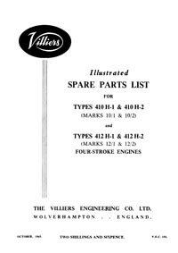 Villiers Type 410 & 412 parts list