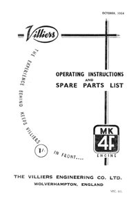 1952-1958 Villiers Mk 4F operating instructions and parts list