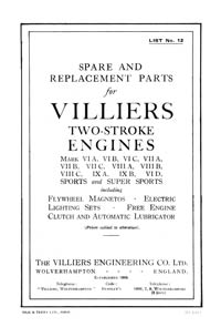1922-1927 Villiers parts list