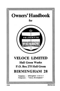 Velocette  Viceroy owners handbook